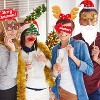 52 Pcs Christmas Photo Booth, Glitter Eyeglasses Frame Hats Hair Hoop and Selfie Pose Signs - 4 of 4