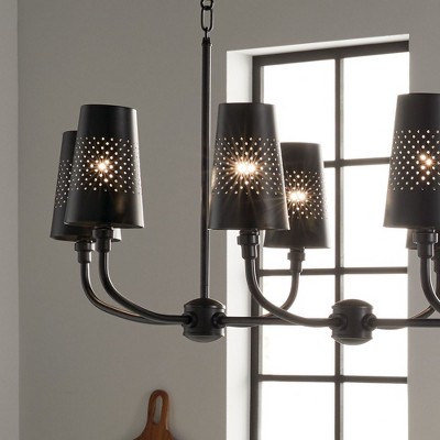 Adeena Black Pewter Steel 8-Light Traditional Chandelier