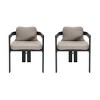 Set of 2 Outdoor Patio Dining Chair with Armrests and Plush Cushions,All-Weather Outdoor Chair for Backyard or Balcony-Maison Boucle - 3 of 4
