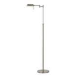 45" x 61" Adjustable Metal Clemson Pharmacy Swing Arm Floor Lamp (Includes LED Light Bulb) Brushed Steel - Cal Lighting