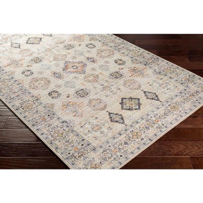 Park Forest Beige and Gray Synthetic 8' x 10' Washable Area Rug