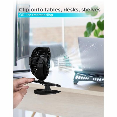 Black Adjustable 3-Speed Clip and Standing Fan Set