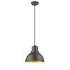 Chloe Lighting Ironclad Industrial-Style 1 Light Rubbed Bronze Ceiling Mini Pendant 8" Wide - 2 of 3