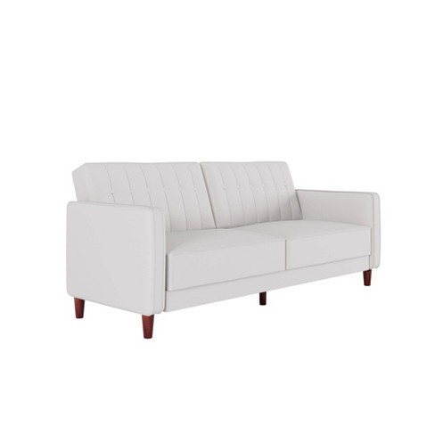 White deals leather futon