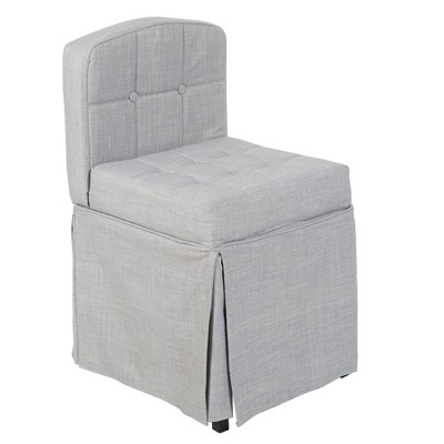 Skirted Tufted Vanity Seat Gray - Silverwood