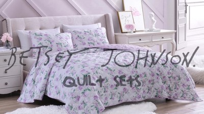 Floral Vineyard Pink Reversible Microfiber King Quilt Set