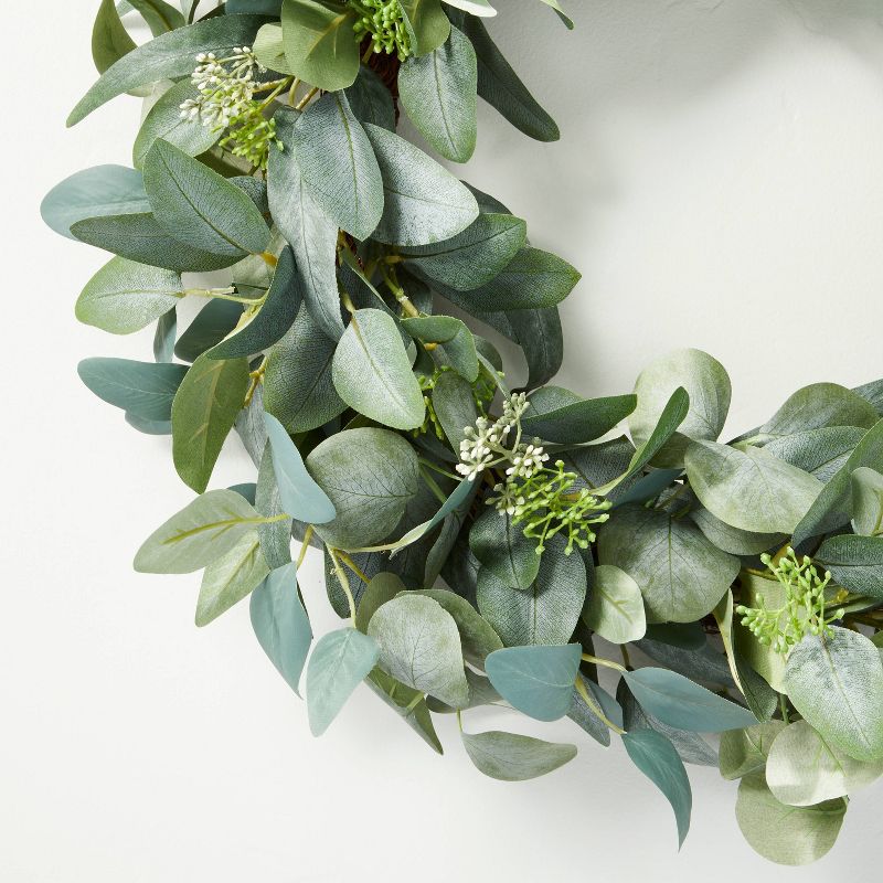 24&#34; Faux Mixed Eucalyptus Wreath - Hearth &#38; Hand&#8482; with Magnolia, 3 of 11