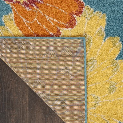 Allur Enchanted Garden Turquoise Multicolor 8' x 10' Area Rug