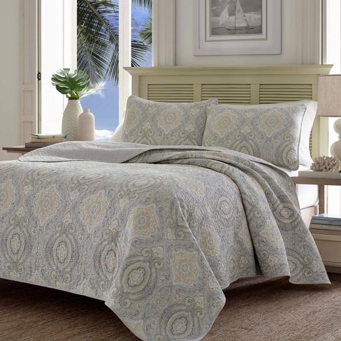 Full/queen Turtle Cove Quilt & Sham Set Gray - Tommy Bahama : Target