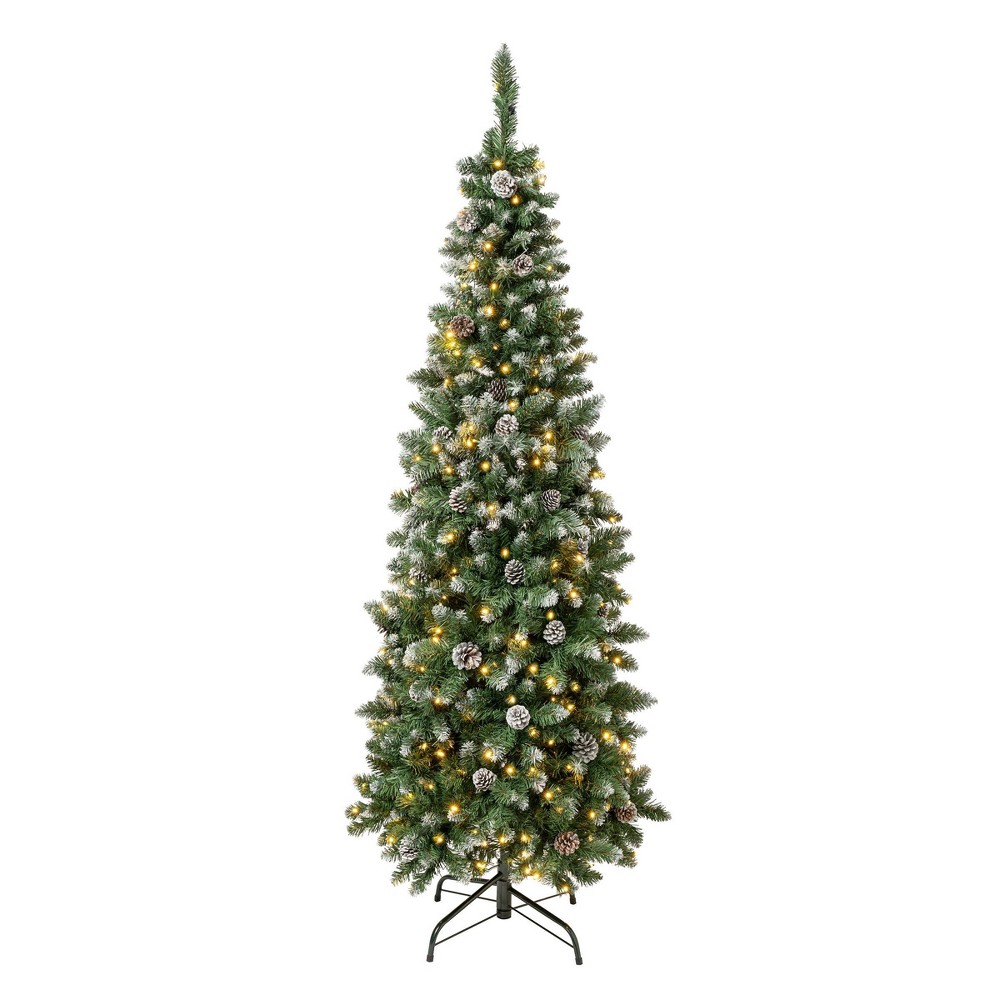 Photos - Garden & Outdoor Decoration National Tree Company First Traditions 6' Pre-Lit LED Slim Snowy Oakley Hi 