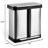 17.5 Gallon Dual Trash Can, Stainless Steel Garbage Can with Soft-Close Lid - 2 of 4