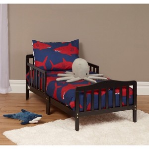 PAGED Toddler Bed Wooden Baby Bed Frame with 4 Side Guardrails and Low Rise Design for Bedroom - 1 of 4