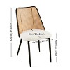 CAVINAS Modern Rattan Dining Chairs, Upholstered Kitchen Chair with Metal Frame and Open-Weave Backrest - 3 of 4