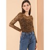 INSPIRE CHIC Women's Vintage Semi-Sheer Puff Long Sleeve Embroidery Lace Floral Blouse - 3 of 4
