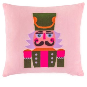 Shiraleah Pink Nutcracker Christmas Pillow - 1 of 4