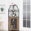 Wine Bar Cabinet with Large Storage Space and Detachable Wine Rack, Wine Cabinets with Glass Holder and Mesh Door for Dining Room, Living Room - 3 of 4