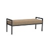Modern Metal Faux Shearling Bench - HomePop - 2 of 4