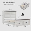 SinCiDo Farmhouse Wood Platform Bed Frame, 51" Headboard, 20" Roman Column Footboard, 2 Storage Drawers, Box Spring Not Needed - 3 of 4