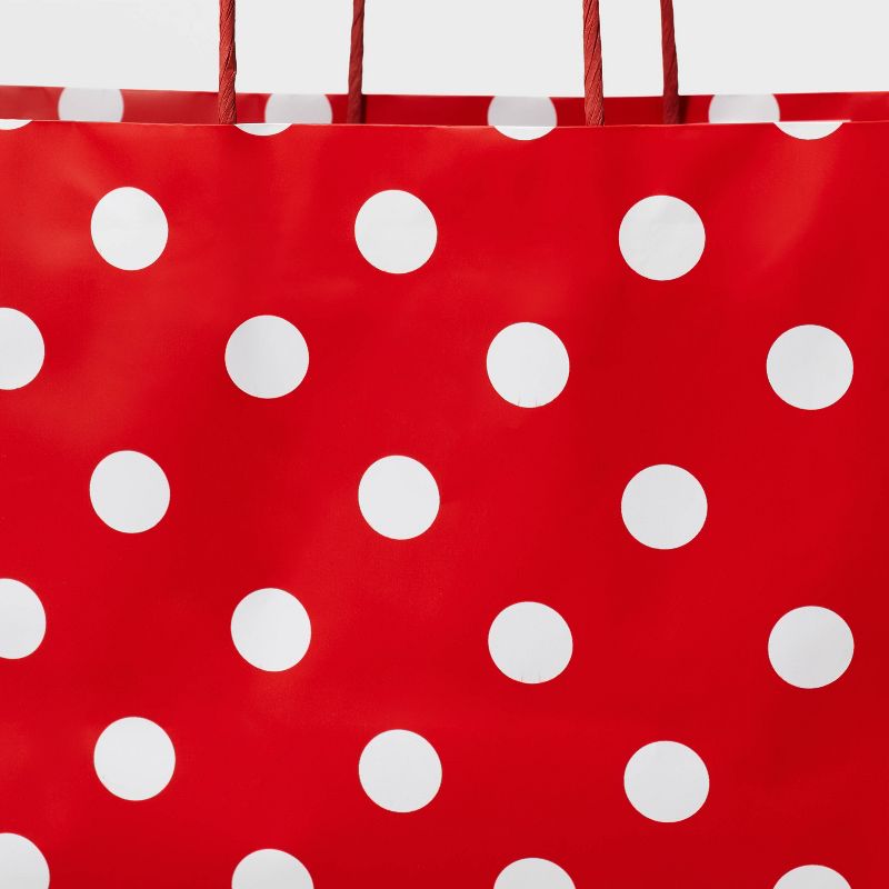 Large DotsGift Bag Red - Spritz&#8482;: Polka Dot Pattern, Christmas & All Occasion, Paper, FSC Certified, 4 of 5