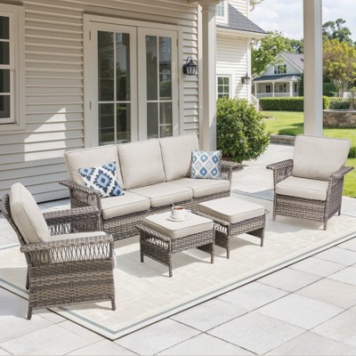 Buenhomino Outdoor Patio All-Weather Wicker Furniture Set