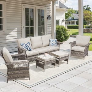 Buenhomino Outdoor Patio All-Weather Wicker Furniture Set - 1 of 4
