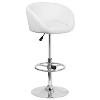 Emma and Oliver Barrel Back Swivel Adjustable Height Barstool with Chrome Base - 2 of 4
