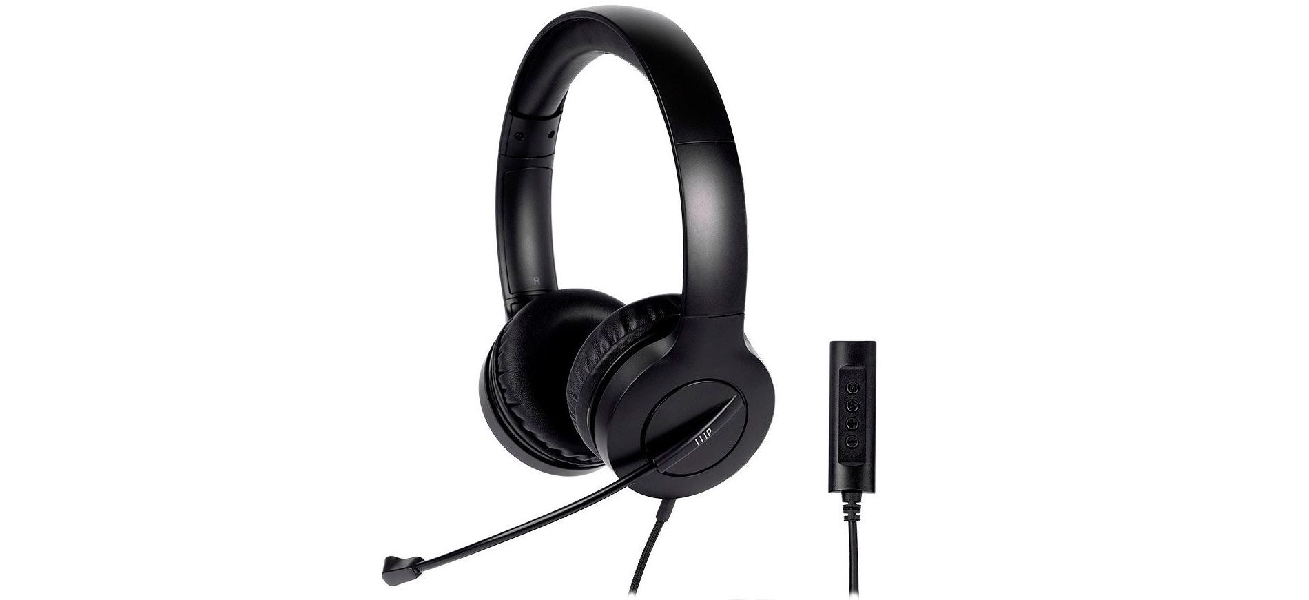Monoprice WFH 3.5mm + USB Wired On-Ear Web Meeting Headset, Lightweight, USB In-line Controller, Used in Work and School - Workstream Collection