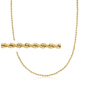 Ross-Simons Italian 1.5mm 18kt Yellow Gold Rope-Chain Necklace - 1 of 3