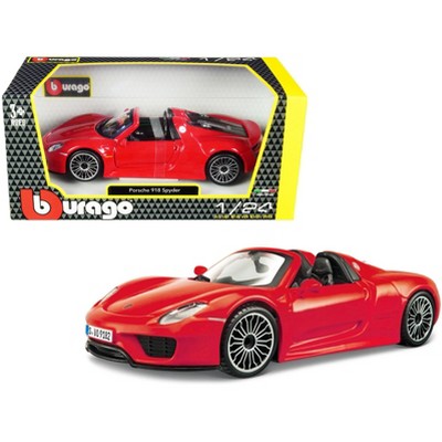 Porsche 918 Spyder Convertible Red 1/24 Diecast Model Car by Bburago