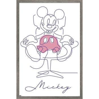 Trends International Disney Simple Moments Line Art - Mickey Mouse Framed Wall Poster Prints