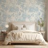 ZACHVO Blue Toile Peel and Stick Wallpaper French Country Farmhouse Style Nursery Wallpaper - 2 of 4