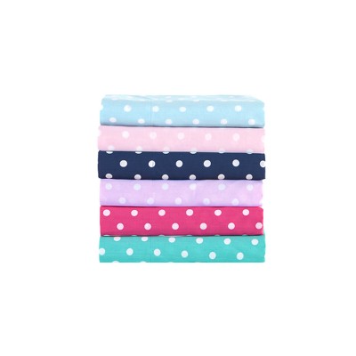 Twin Dark Pink Cotton Polka Dot Sheet Set