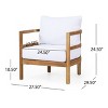 Christopher Knight Home Ellendale Outdoor Acacia Wood Club Chair with Cushions,Teak and White - 3 of 4