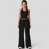 Anna-Kaci Active Women's Wide Leg Lounge Pants with Drawstring Waist and Relaxed Fit for All-Day Comfort - 2 of 4