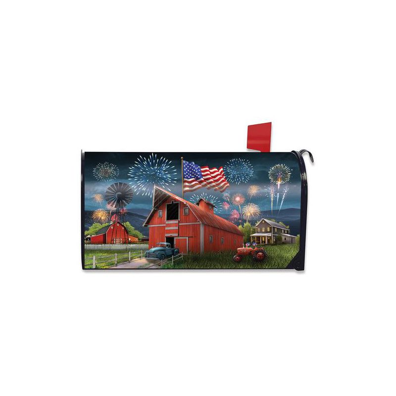 American Celebration Barn Summer 4th of July Mailbox Cover  - Standard Size - Briarwood Lane, 1 of 4