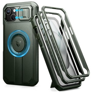 Dexnor for iPhone 15 Plus/14 Plus Case with Slide Camera Cover&Adjustable Kickstand&Built-in Screen Protector, Shockproof Bumper Cases - 1 of 1