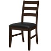 Monarch Specialties Dining Chair Set Of 2 37 inch Height Kitchen Dining Room Side Upholstered Brown Leather Look Brown Solid Wood Transitional - 2 of 4