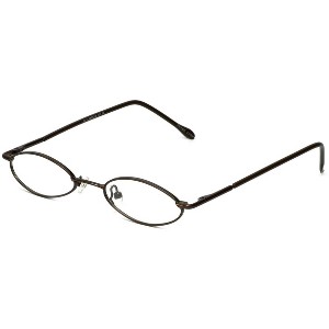 Flex Plus by Vivid FP-10 Designer Blue Light FIlter Reading Glasses in Shiny Brown 45mm +3.00 | Ladies | Oval Shape | Small Fit - 1 of 4