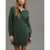 August Sky Women's Half Button Long Sleeve Mini Sweater Dress - 4 of 4