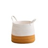 Gulches Cotton Round White Brown Laundry and Storage Basket£¬Orange+White - 2 of 4
