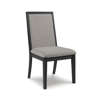 Gray Upholstered Wood Frame Dining Side Chair Set
