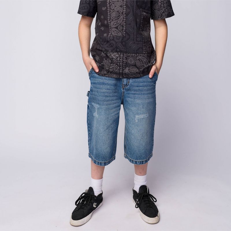 Pacsun Kids Boys' Baggy Denim Shorts - Medium Wash 8