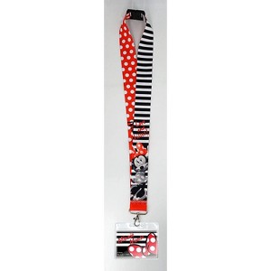 Disney Minnie Mouse Deluxe Lanyard – Multicolor Badge Holder with Collectible Bow Charm, Detachable Buckle & Swivel Clip, Officially Licensed - 1 of 1
