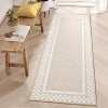 Washable Area Rug Living Room Rugs Modern Bordered Soft Throw Carpet Low Pile Non Slip Checkered Bedroom Rug Geometric Carpet for Nursery - 2 of 4