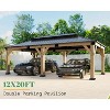 AMERLIFE 12x20FT Hardtop Gazebo, Spruce Wood Frame, Double Roof, Outdoor Pergola for Patio/Garden - 3 of 4