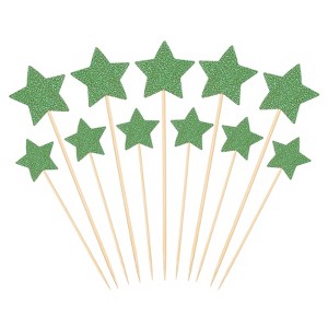 Unique Bargains Non-Edible Star Paper Bamboo Picks Birthday Cake Decorations Toppers 50 Pcs - 1 of 4