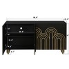 Lyngins Fluted Sideboard Buffet Cabinets with Curve Element,4 Doors,Adjustable Shelves,Coffee Bar Cabinets,Credenzas for Kitchen,Entryway - 3 of 4