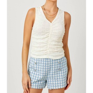 Women's Floral Ruched Tank Top - mystree - 1 of 4