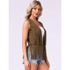 INSPIRE CHIC Women's 70s Western Open Front Faux Suede Fringe Vest - 3 of 4