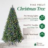 Home Heritage 7 Foot PreLit Artificial Cascade Pine Christmas Holiday Tree and Golden Metal Reliable Rotating Stand with On/Off Switch - 4 of 4